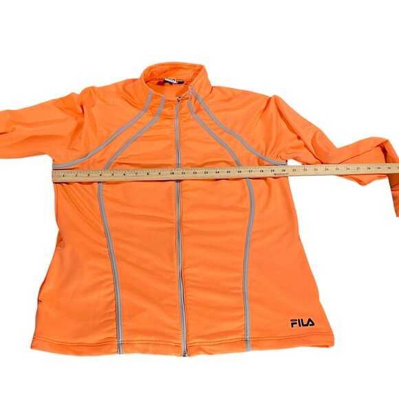 FILA Jacket Womens XL Orange Performance Full Thumb Hole Full Zip Activewear - Picture 3 of 16